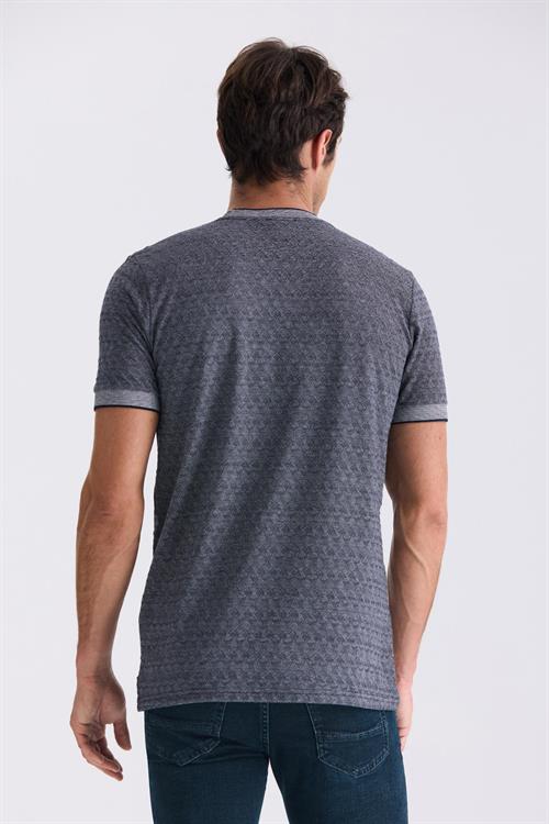Lacivert Slim Fit Bisiklet Yaka T-Shirt