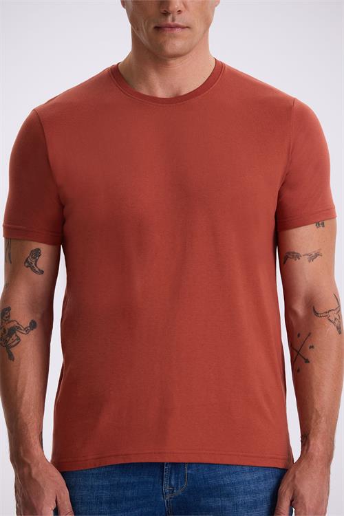 Tarçın %100 Pamuk Slim Fit Bisiklet Yaka Basic T-Shirt