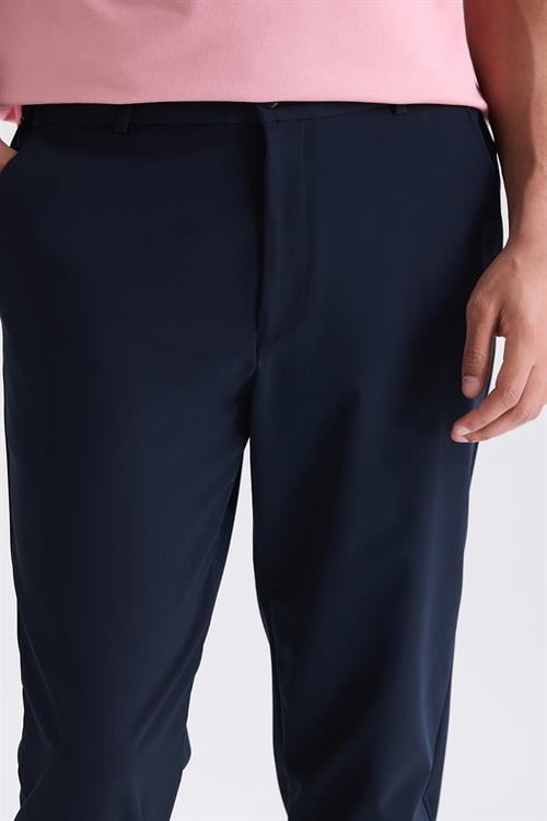 Koyu Lacivert Comfort Fit Beli Lastikli Spor Jogger Pantolon