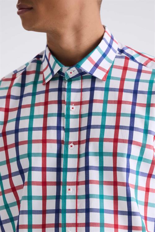 Yeşil Slim Fit Yaka  Düğmeli Gömlek