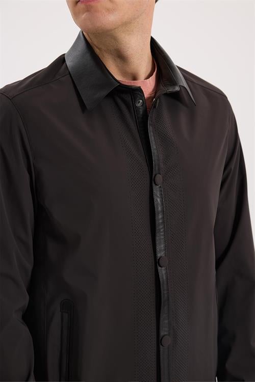 Kahve Rahat Kalıp - Comfort Fit Mont Berberi Yaka