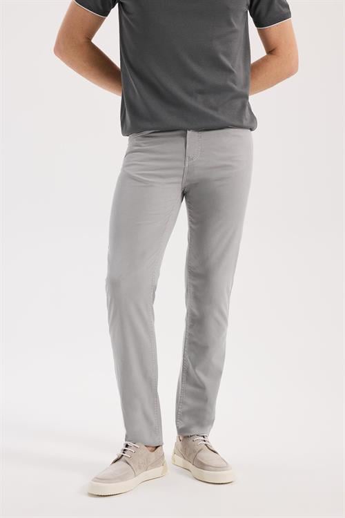 Gri Dar Kalıp - Slim Fit Pantolon Spor 5 Cep