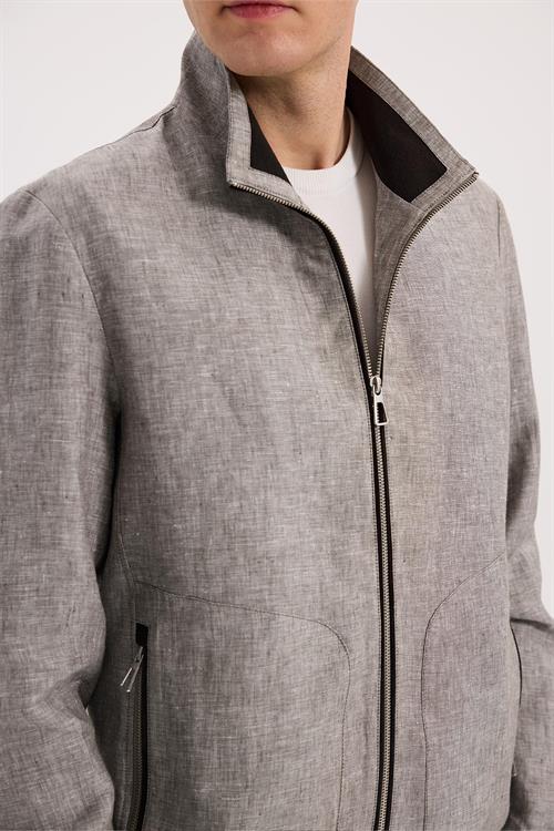 Bej Rahat Kalıp - Comfort Fit Mont Dik Yaka