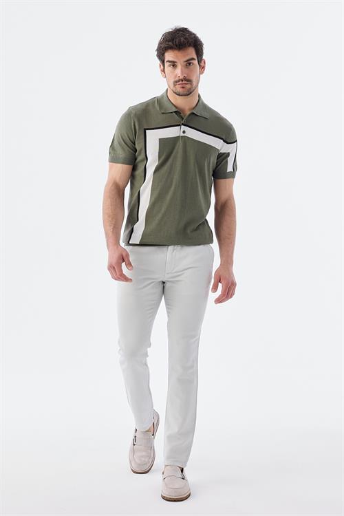 Dar Kalıp - Slim Fit Serili T-Shirt-Jakamen  Polo Yaka  Serili
