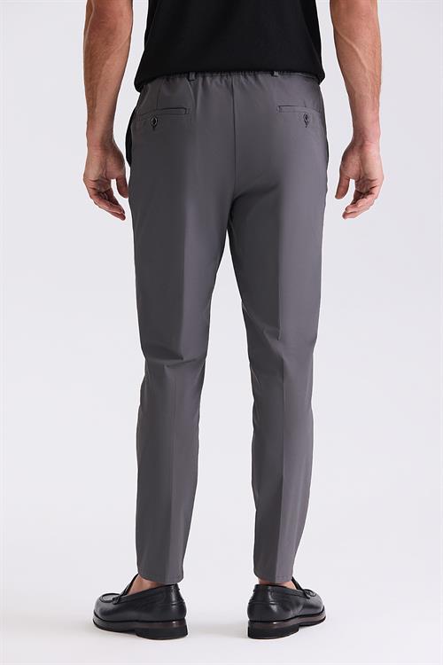 Antrasit Comfort Fit Beli Lastikli Spor Jogger Pantolon