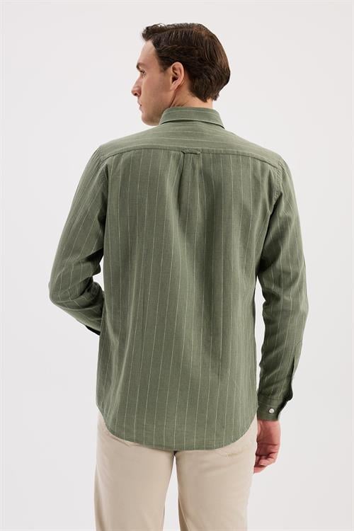 Yeşil Rahat Kalıp - Comfort Fit Gömlek Klasik Yaka