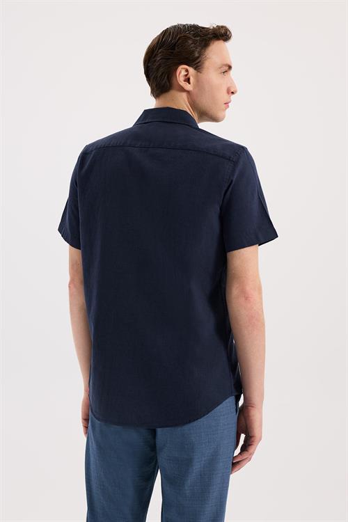 Lacivert Rahat Kalıp - Comfort Fit Gömlek Klasik Yaka