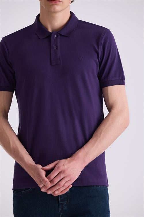 Mor Slim Fit Polo Yaka T-Shirt