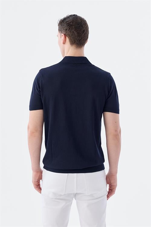 Dar Kalıp - Slim Fit Serili T-Shirt-Jakamen  Polo Yaka  Serili