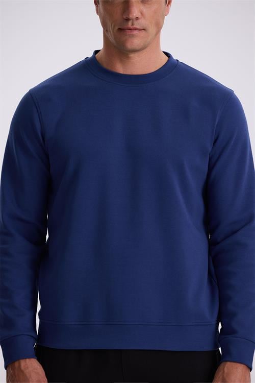 İndigo Slim Fit Bisiklet Yaka Basic Pamuklu Likralı Sweatshirt