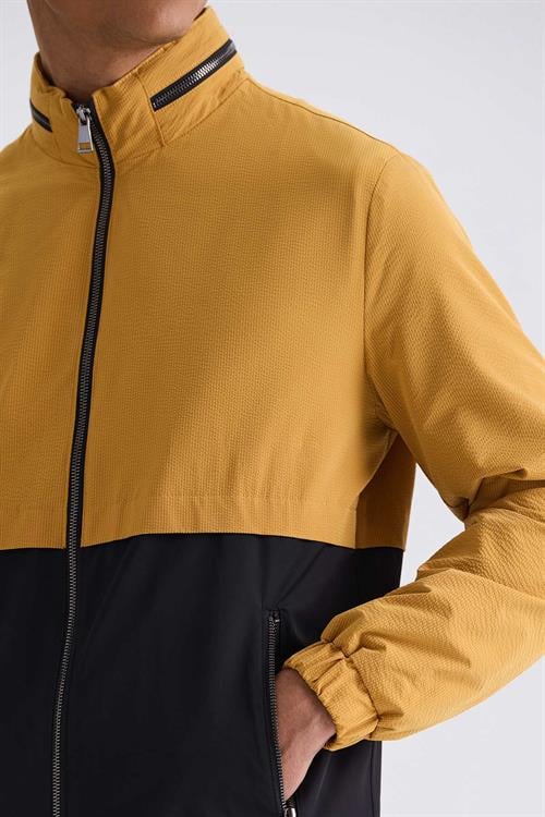 Sarı Comfort Fit Hakim Yaka Mevsimlik Mont