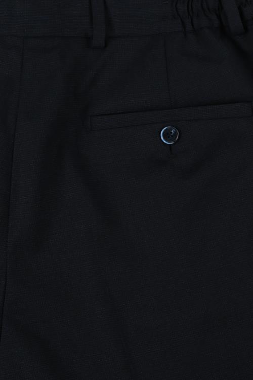 Koyu Lacivert Comfort Fit Beli Lastikli Yünlü Kumaş Pantolon