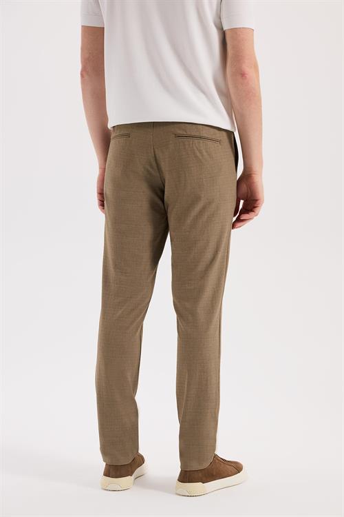 Kahve Rahat Kalıp - Comfort Fit Pantolon Spor Yan Cep