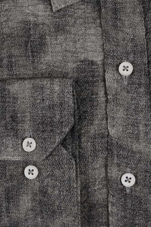 Rahat Kalıp - Comfort Fit Serili Gömlek-Jakamen  YAKA ÜSTTEN DÜĞMELİ  Serili