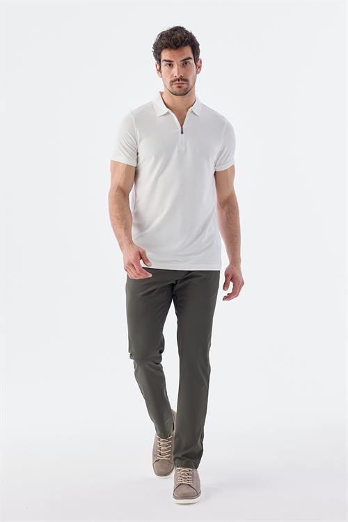 Dar Kalıp - Slim Fit Serili T-Shirt-Jakamen  Fermuarlı  Serili