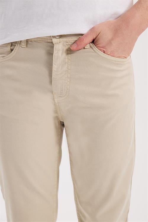 Bej Dar Kalıp - Slim Fit Pantolon Spor 5 Cep