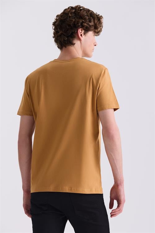 Hardal Slim Fit Bisiklet Yaka T-Shirt