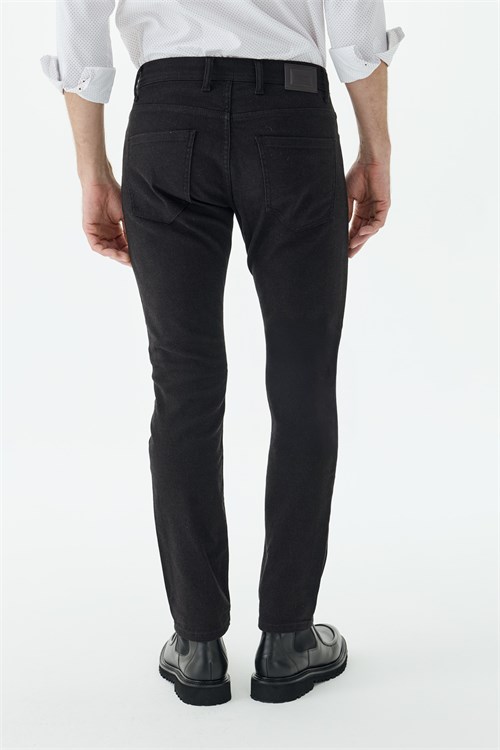 Siyah Comfort Fit 5 Cep Kanvas Pantolon