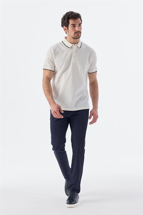 Dar Kalıp - Slim Fit Serili T-Shirt-Jakamen  Polo Yaka  Serili