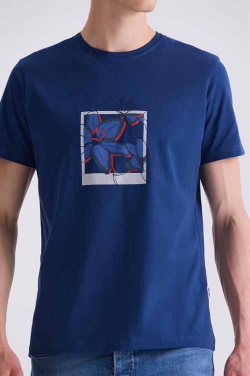 Lacivert Slim Fit Bisiklet Yaka T-Shirt