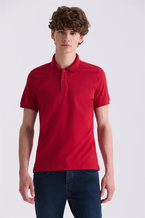 Kırmızı Slim Fit Polo Yaka T-Shirt