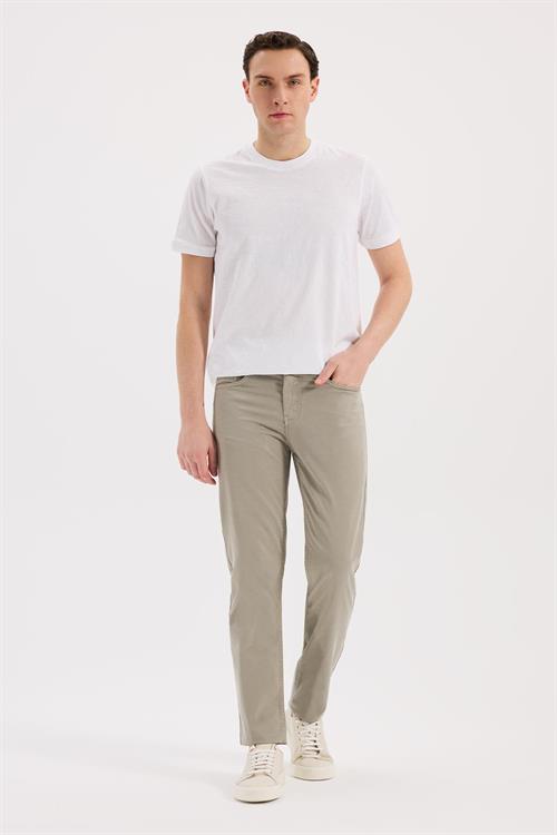 Yeşil Dar Kalıp - Slim Fit Pantolon Spor 5 Cep