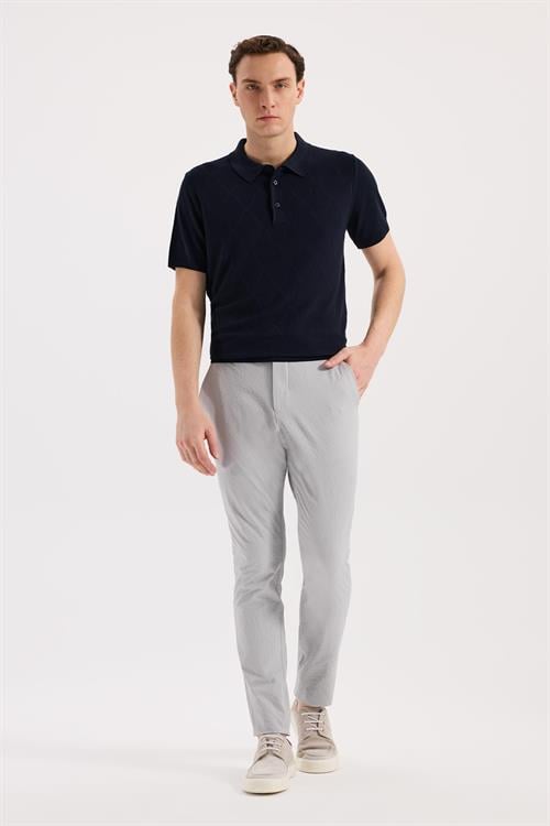 Gri Rahat Kalıp - Comfort Fit Pantolon Spor Lastikli