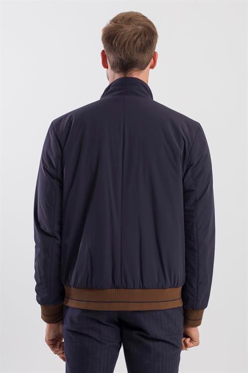 Lacivert Comfort Fit Dik Yaka Mont