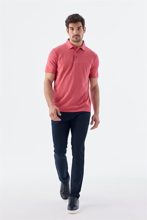 Dar Kalıp - Slim Fit Serili T-Shirt-Jakamen  Polo Yaka  Serili