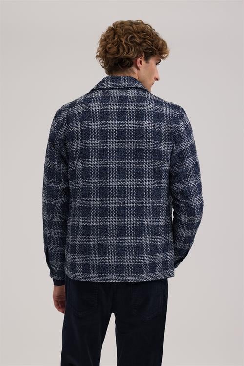 Lacivert Rahat Kalıp - Comfort Fit Mont Gömlek Yaka