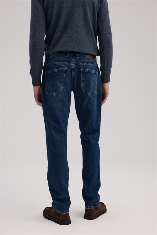 Lacivert Slim Fit %100 Pamuk 5 Cep Kot  Pantolon