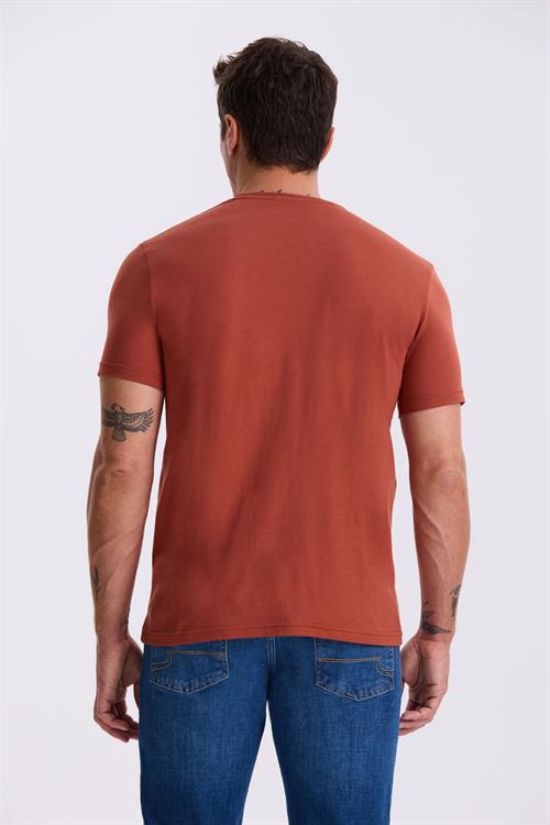 Tarçın %100 Pamuk Slim Fit Bisiklet Yaka Basic T-Shirt