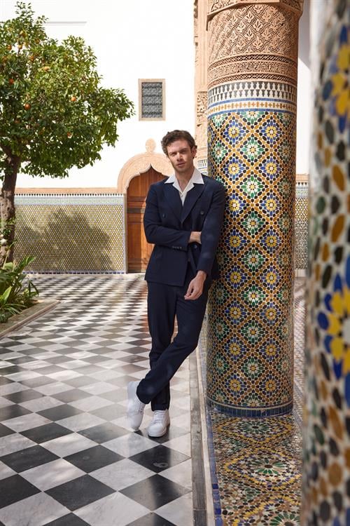 Lacivert Slim Fit Torba Cep Spor Kruvaze Takım Elbise