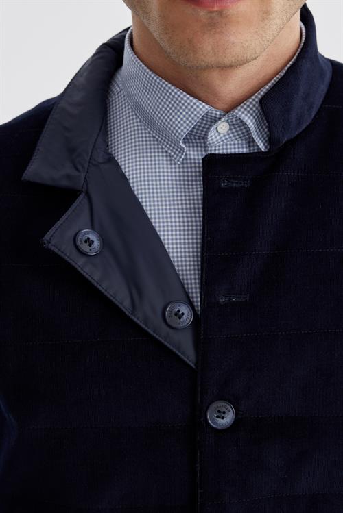 Lacivert Hakim Yaka Çift Taraflı Slim Fit Yelek