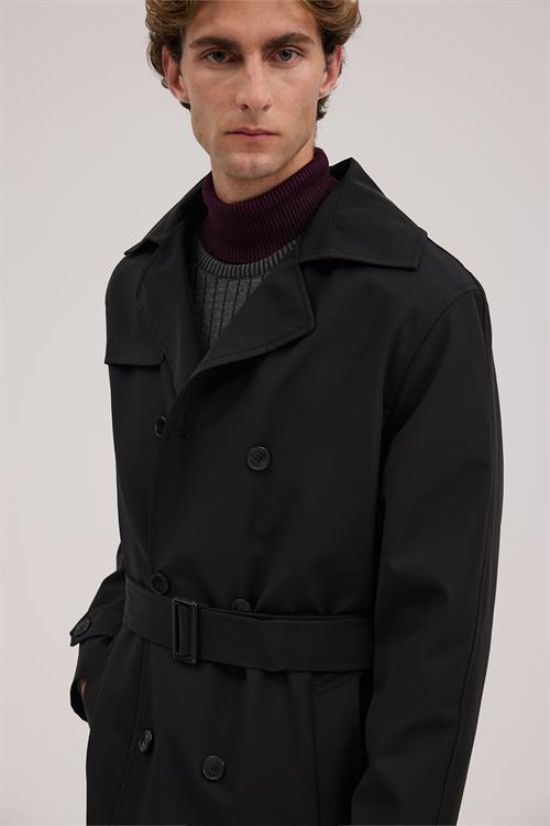 Siyah Rahat Kalıp - Comfort Fit Mont Kruvaze