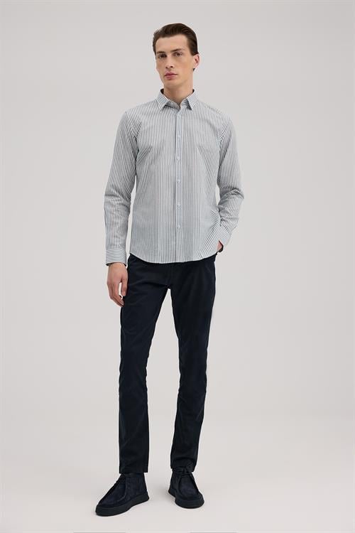 Lacivert Rahat Kalıp - Comfort Fit Gömlek Klasik Yaka