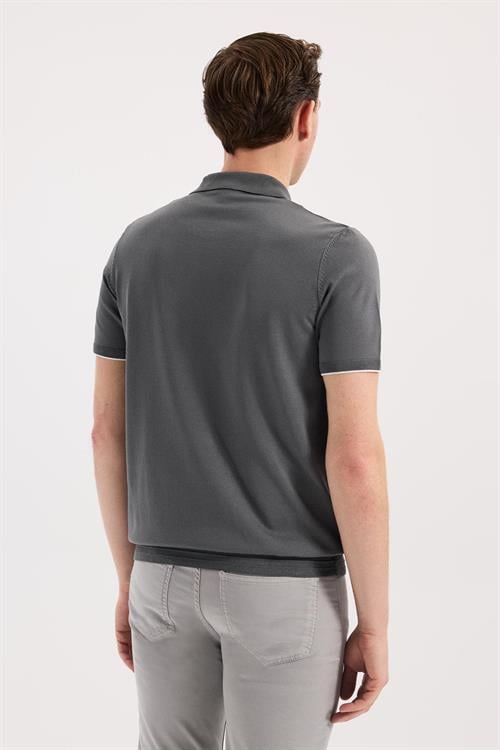 Dar Kalıp - Slim Fit T-Shirt Polo Yaka Fermuarlı