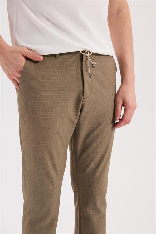 Kahve Rahat Kalıp - Comfort Fit Pantolon Spor Yan Cep