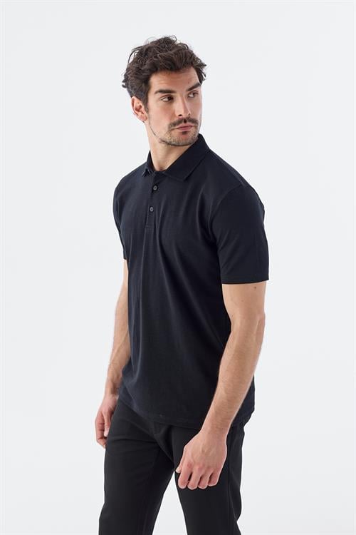 Dar Kalıp - Slim Fit Serili T-Shirt-Jakamen  Polo Yaka  Serili