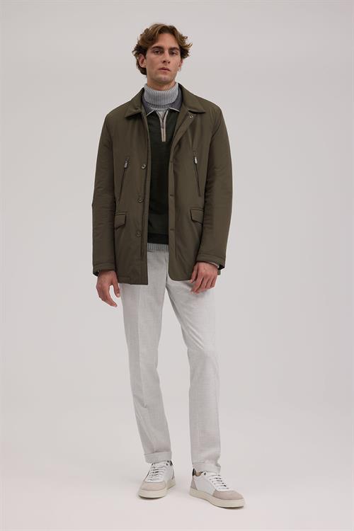 Haki Rahat Kalıp - Comfort Fit Mont Berberi Yaka