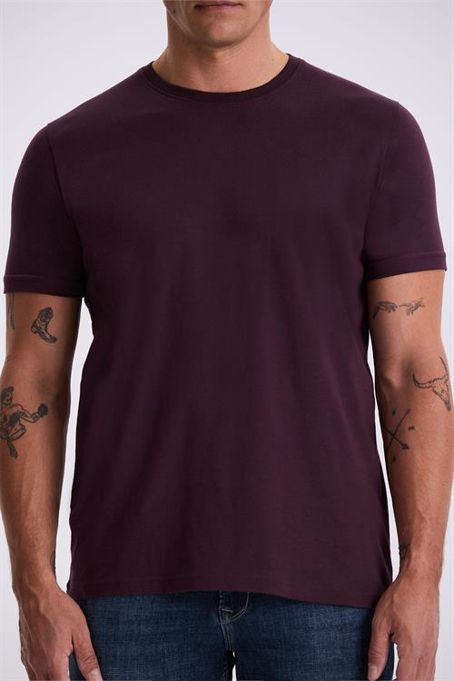 Mürdüm %100 Pamuk Slim Fit Bisiklet Yaka Basic T-Shirt