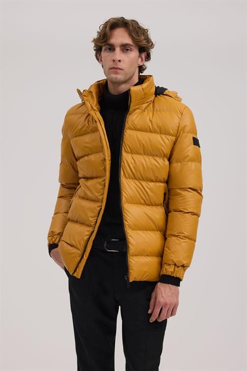 Hardal Klasik Kalıp - Regular Fit Mont Kapüşonlu