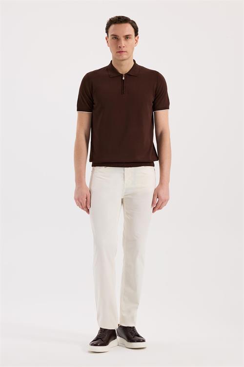 Krem Slim Fit 5 Cep Spor Pantolon