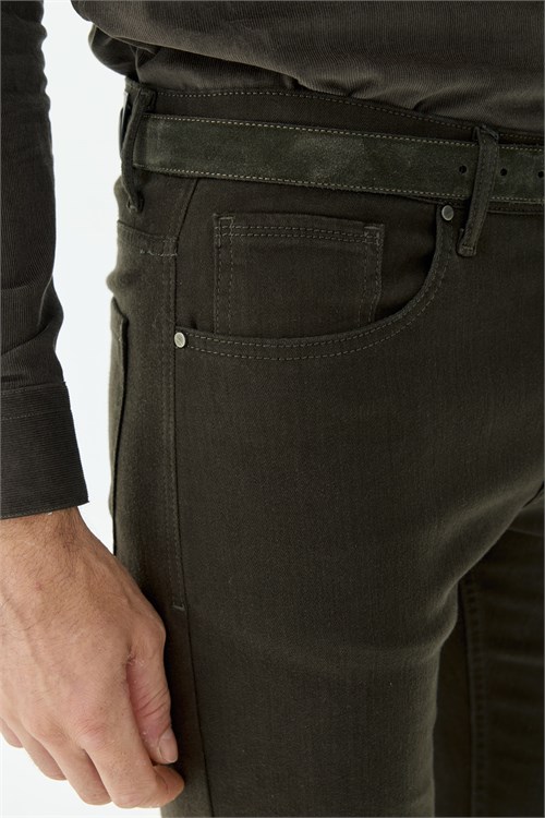 Haki Comfort Fit Spor 5 cep Pantolon