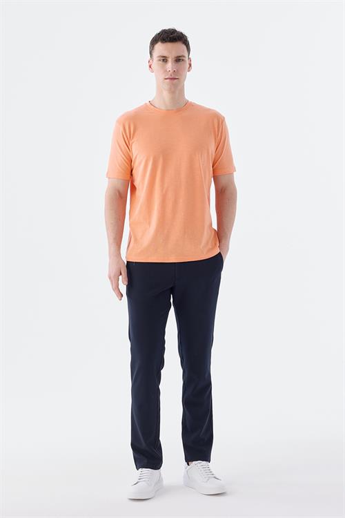 Dar Kalıp - Slim Fit Serili T-Shirt-Jakamen  Bisiklet Yaka  Serili