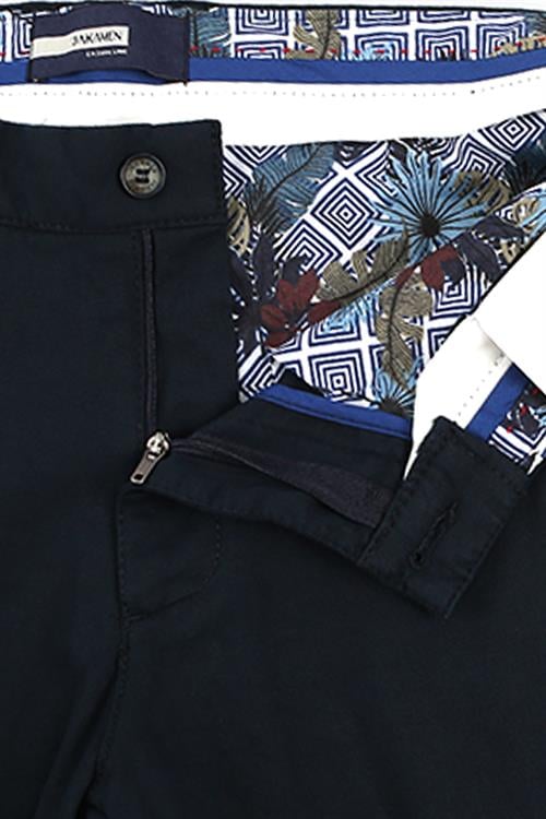 Koyu Lacivert Extra Slim Fit Yan Cep Spor Pantolon 