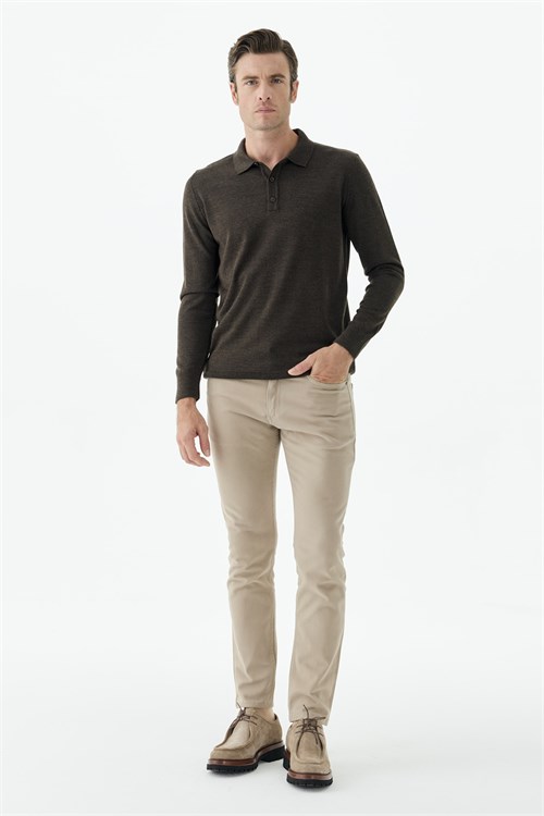 Bej Comfort Fit 5 Cep Spor Pantolon