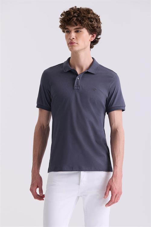 Antrasıt Slim Fit Polo Yaka T-Shirt