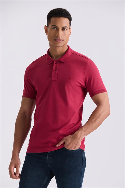 Gül Kurusu Slim Fit Polo Yaka T-Shirt