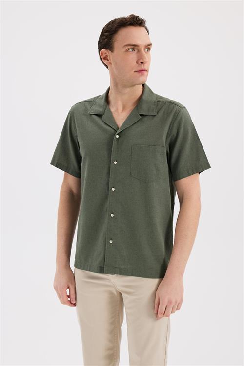 Haki Rahat Kalıp - Comfort Fit Gömlek Klasik Yaka